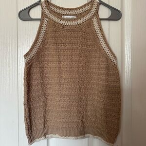Amour Vert Tan Knit Halter Top